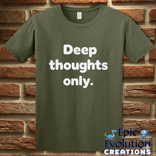 T-Shirt Military Green / S Deep Thoughts Only Funny T-Shirt Epic Evolution Creations