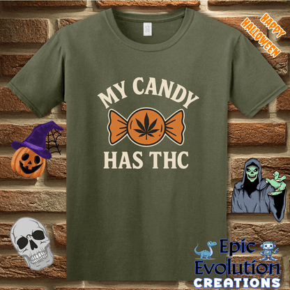T-Shirt Military Green / S 🔥 Funny Halloween T-Shirt for Stoners Epic Evolution Creations