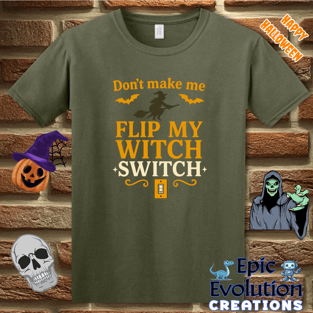 T-Shirt Military Green / S 🧙Funny Halloween Witch T-Shirt for Women Epic Evolution Creations