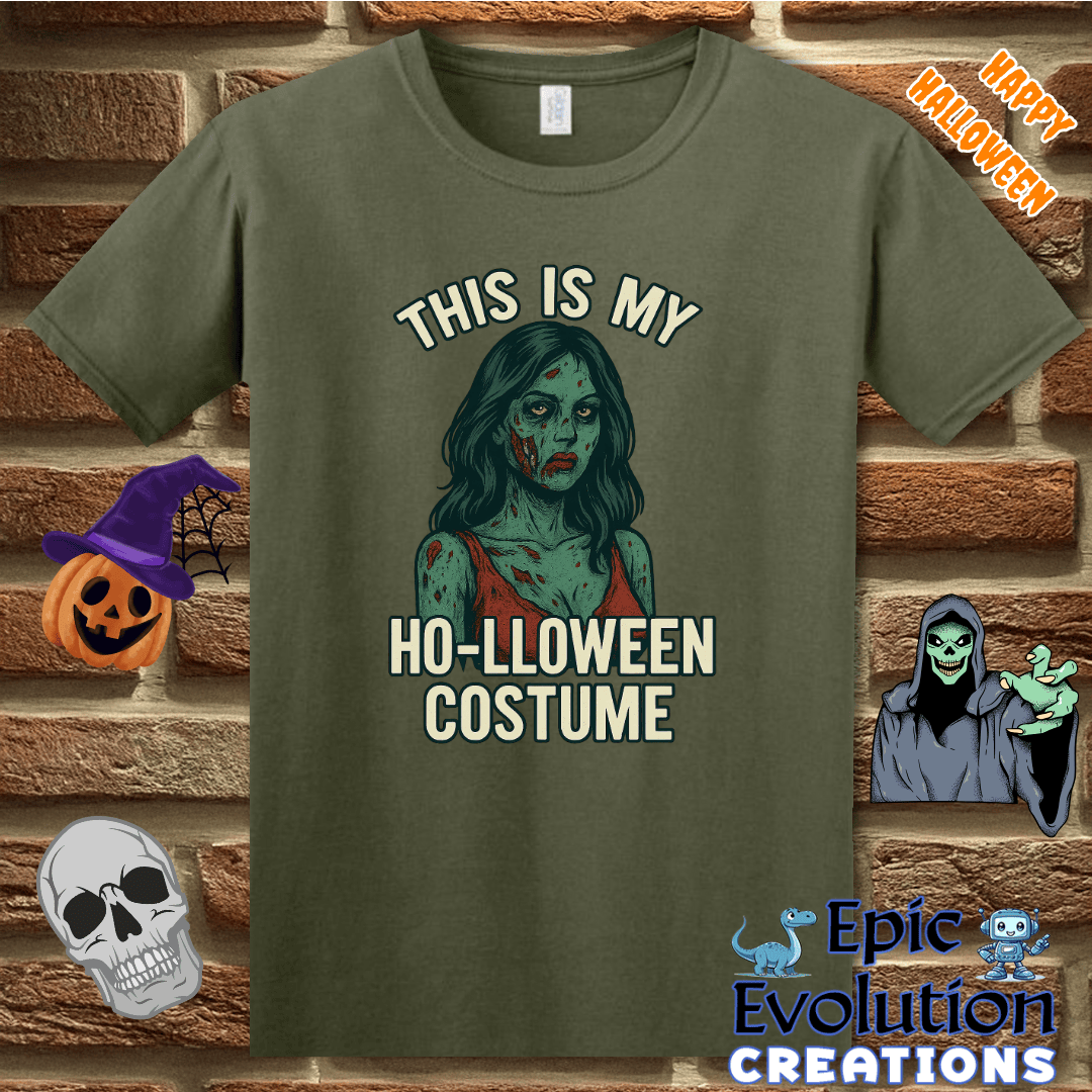 T-Shirt Military Green / S 🧟‍♀️ Funny Zombie Halloween Shirt for Women Epic Evolution Creations