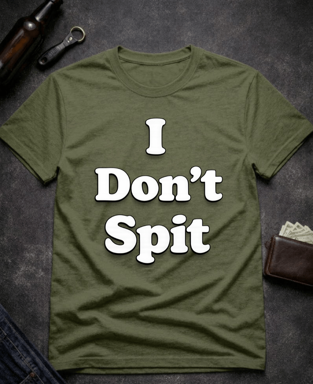 T-Shirt Military Green / S I Don’t Spit Adult Humor T-shirt Epic Evolution Creations