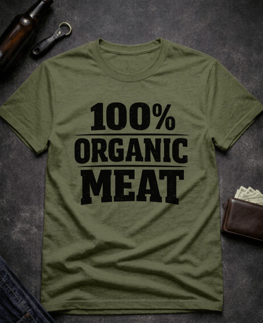 T-Shirt Military Green / S Organic Meat Funny T-Shirt Epic Evolution Creations