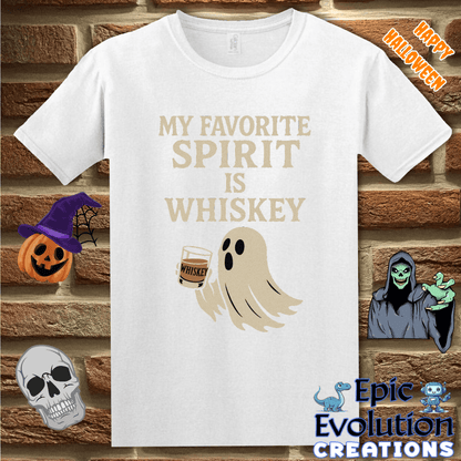 T-Shirt My Favorite Spirit Is Whiskey Funny Halloween T-Shirt Epic Evolution Creations