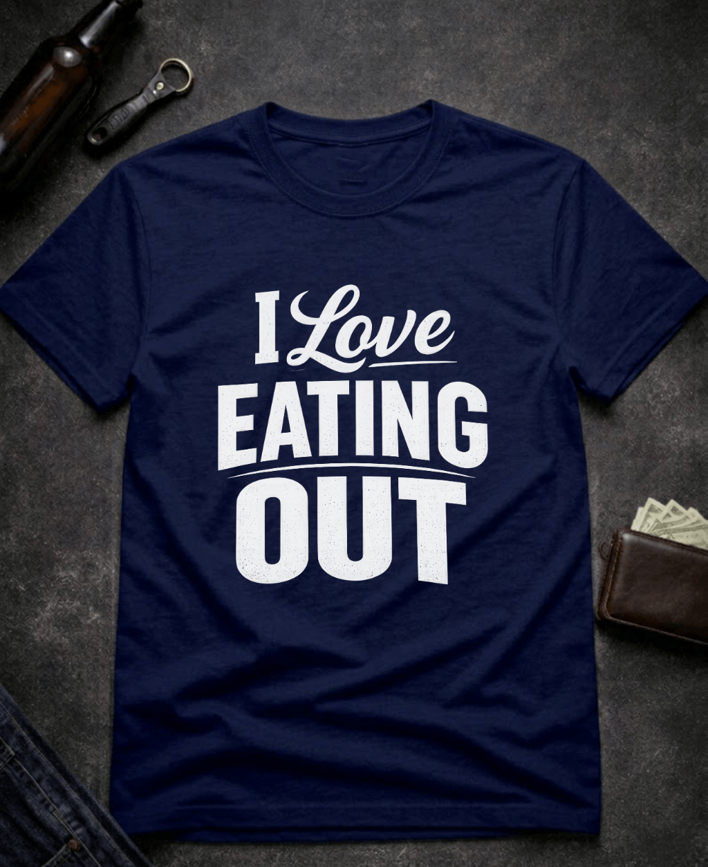 T-Shirt Navy / S I Love Eating Out Funny T-Shirt Epic Evolution Creations