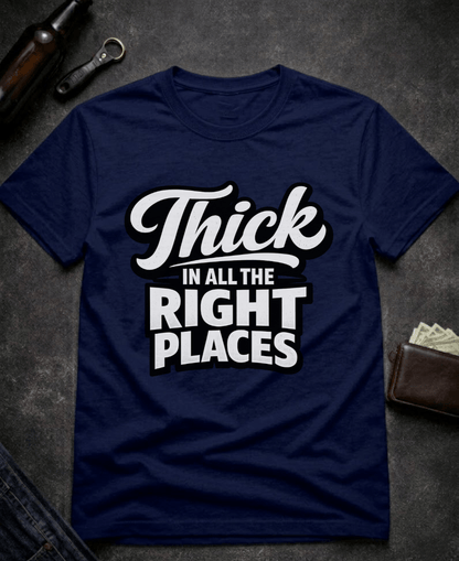 T-Shirt Navy / S Thick In All The Right Places Funny T-Shirt Epic Evolution Creations