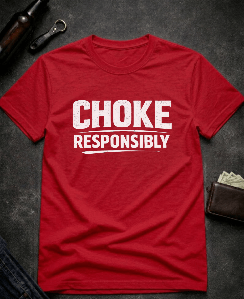 T-Shirt Red / S Choke Responsibly Funny T-Shirt Epic Evolution Creations