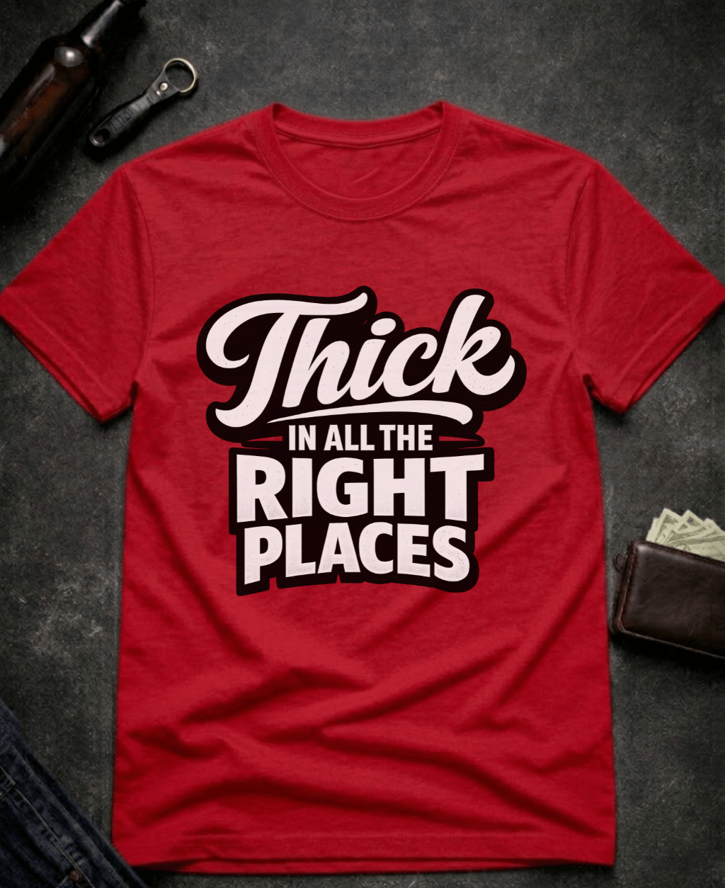 T-Shirt Red / S Thick In All The Right Places Funny T-Shirt Epic Evolution Creations