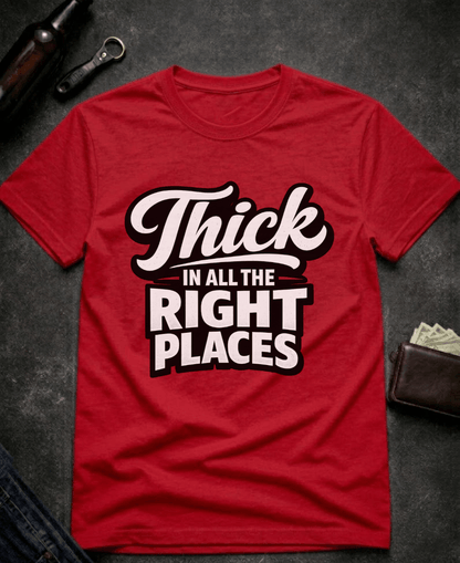 T-Shirt Red / S Thick In All The Right Places Funny T-Shirt Epic Evolution Creations