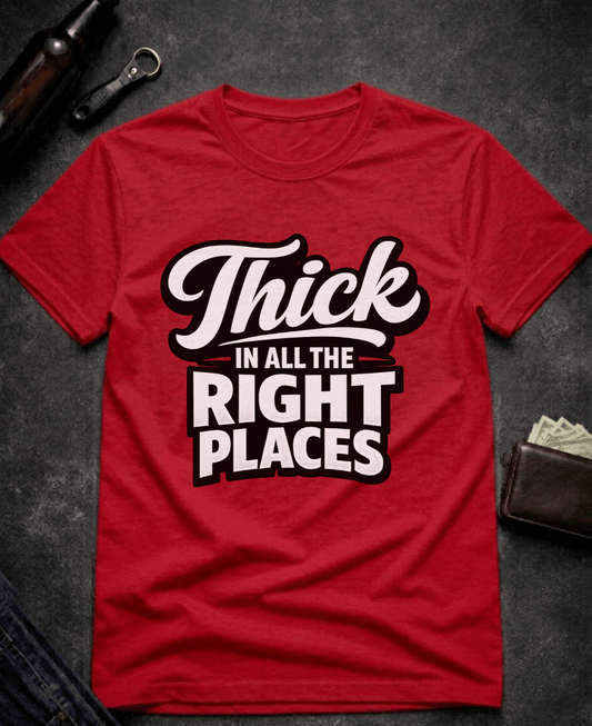 T-Shirt Red / S Thick In All The Right Places Funny T-Shirt Epic Evolution Creations