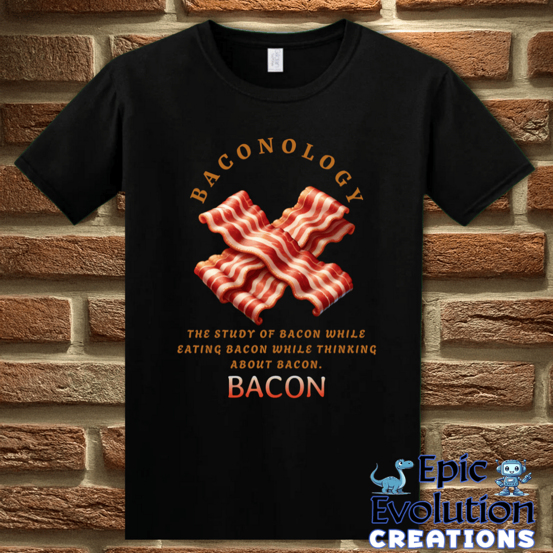 T-Shirt S / Black Funny Bacon T-Shirt Epic Evolution Creations