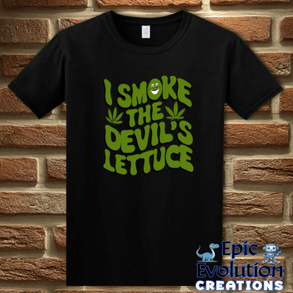 T-Shirt S / Black Funny cannabis Devil's Lettuce shirt Epic Evolution Creations