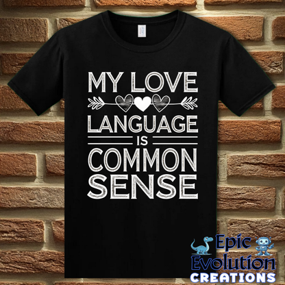 T-Shirt S / Black Funny Common Sense T Shirt Epic Evolution Creations