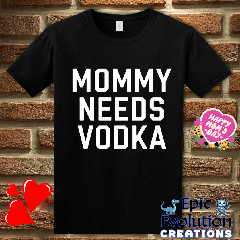 T-Shirt S / Black Funny Momma Needs Vodka T Shirt Epic Evolution Creations
