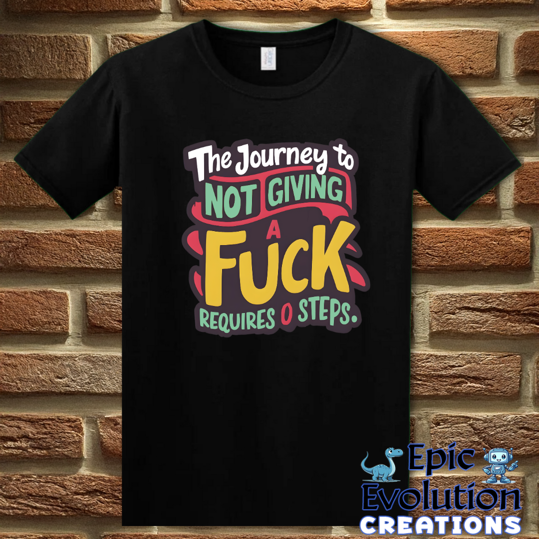 T-Shirt S / Black Funny Not Giving a Fuck Shirt Epic Evolution Creations