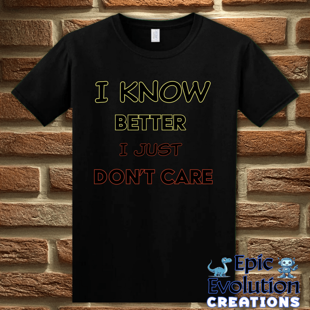 T-Shirt S / Black Funny Self-Awareness T Shirt Epic Evolution Creations