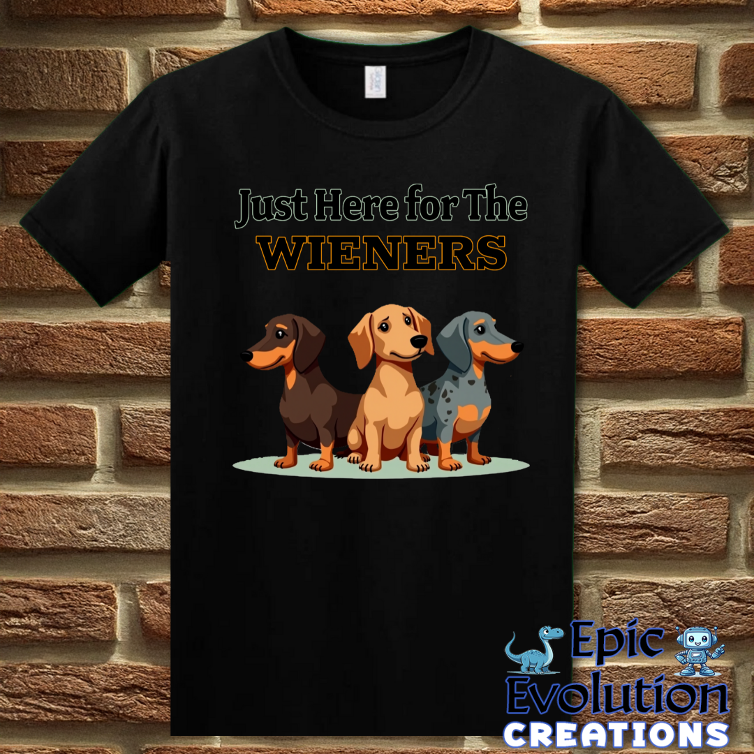 T-Shirt S / Black Funny Wiener T Shirt Epic Evolution Creations
