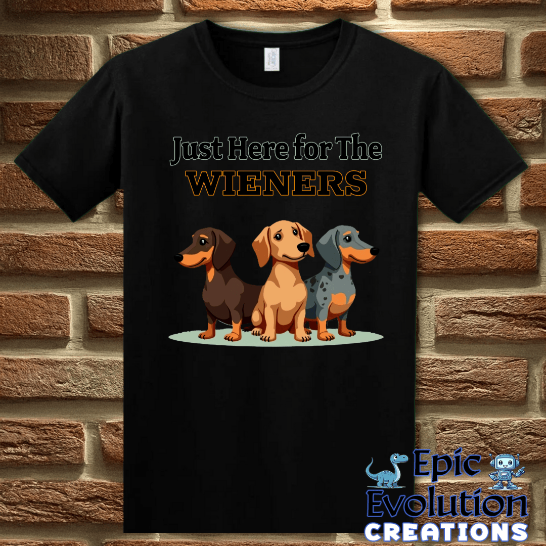 T-Shirt S / Black Funny Wiener T Shirt Epic Evolution Creations