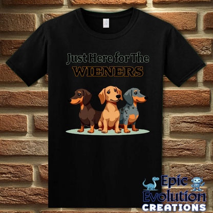 T-Shirt S / Black Funny Wiener T Shirt Epic Evolution Creations