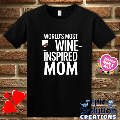 T-Shirt S / Black Funny Wine Mom T Shirt Epic Evolution Creations