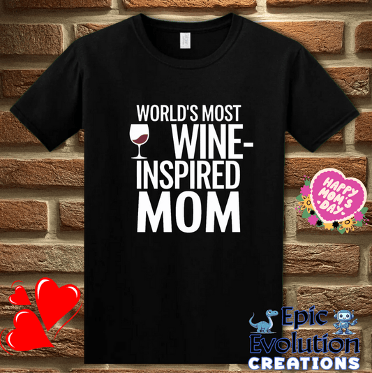 T-Shirt S / Black Funny Wine Mom T Shirt Epic Evolution Creations