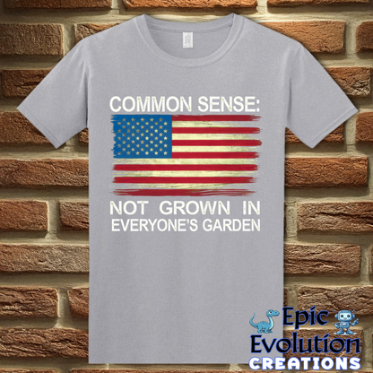 T-Shirt S / Graphite Heather Common Sense Graphic T-Shirt Epic Evolution Creations