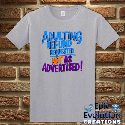 T-Shirt S / Graphite Heather Funny Adulting T-Shirt Epic Evolution Creations