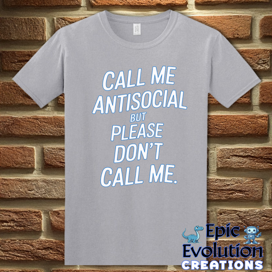 T-Shirt S / Graphite Heather Funny Antisocial T Shirt Epic Evolution Creations