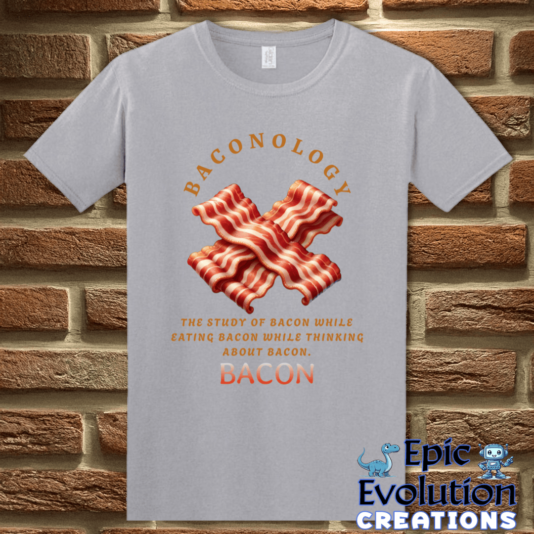 T-Shirt S / Graphite Heather Funny Bacon T-Shirt Epic Evolution Creations