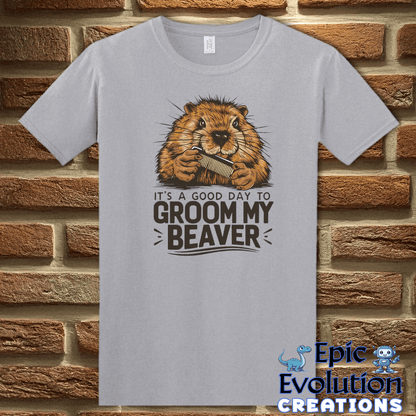 T-Shirt S / Graphite Heather Funny Beaver Funny T Shirt Epic Evolution Creations