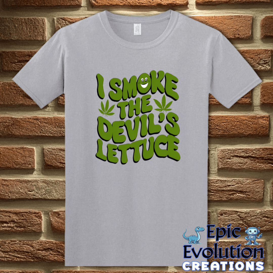 T-Shirt S / Graphite Heather Funny cannabis Devil's Lettuce shirt Epic Evolution Creations