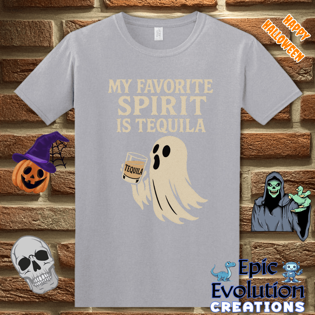 T-Shirt S / Graphite Heather 🍹 Funny Halloween Ghost T-Shirt Epic Evolution Creations