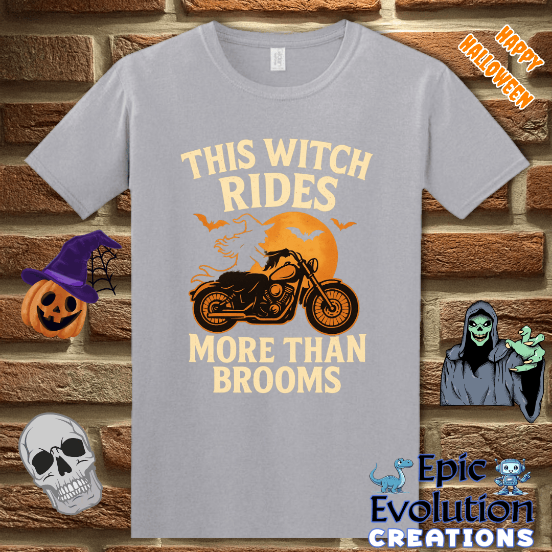 T-Shirt S / Graphite Heather 🧙Funny Halloween Shirts for Women Who Love Motorcycles Epic Evolution Creations