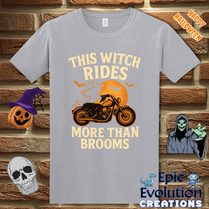 T-Shirt S / Graphite Heather 🧙Funny Halloween Shirts for Women Who Love Motorcycles Epic Evolution Creations