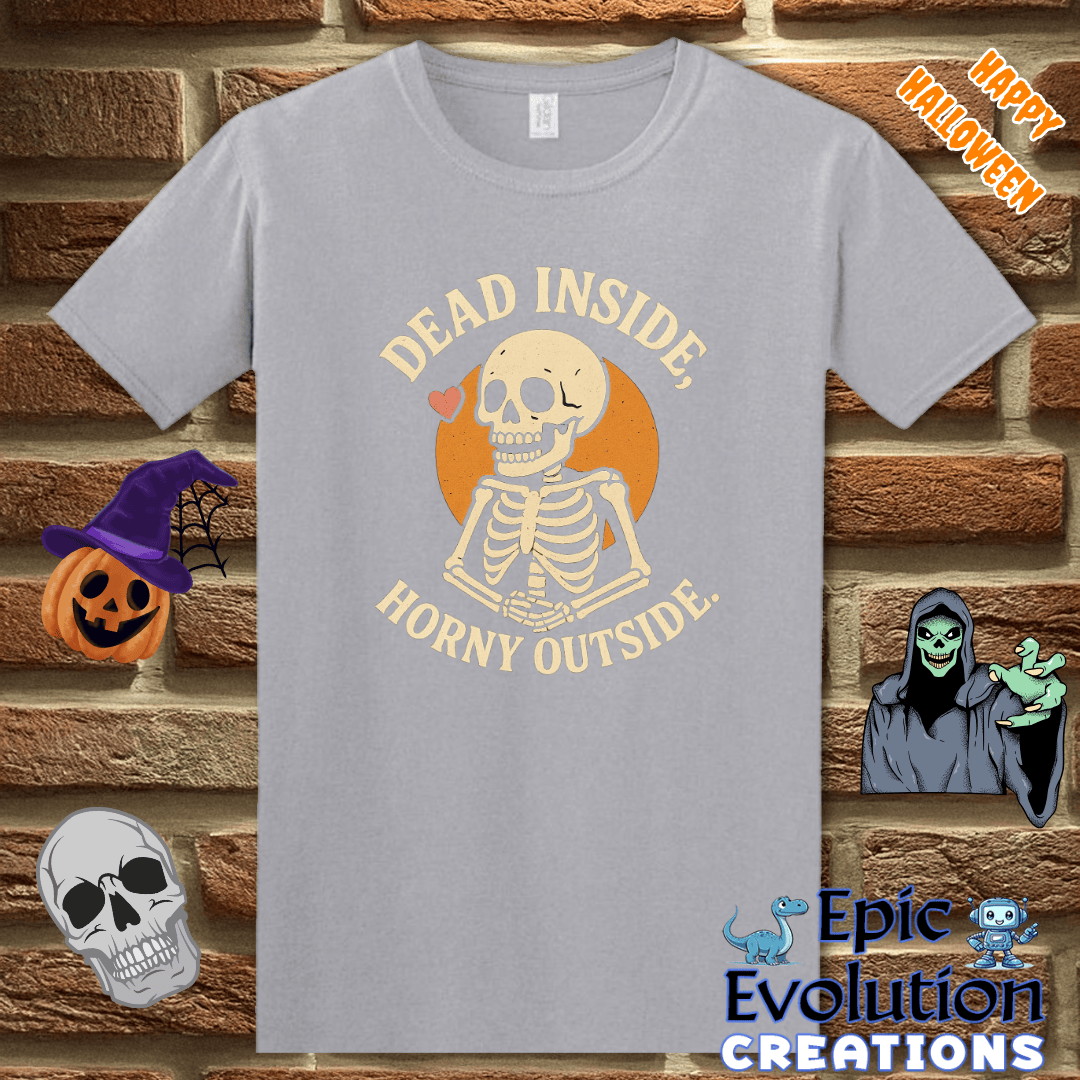 T-Shirt S / Graphite Heather 👻 Funny Horny Halloween Shirt for  Women Epic Evolution Creations