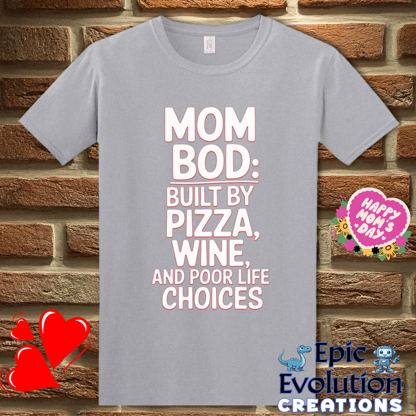 T-Shirt S / Graphite Heather Funny Mom Bod T Shirt Gift Epic Evolution Creations