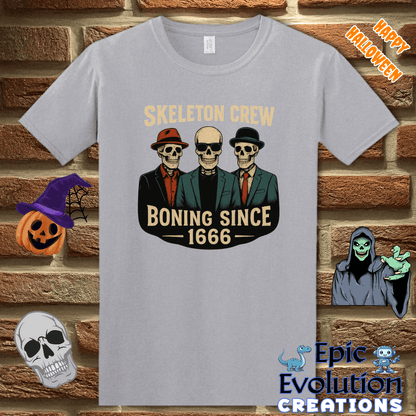 T-Shirt S / Graphite Heather 💀Funny Skeleton T-Shirt for Halloween Epic Evolution Creations