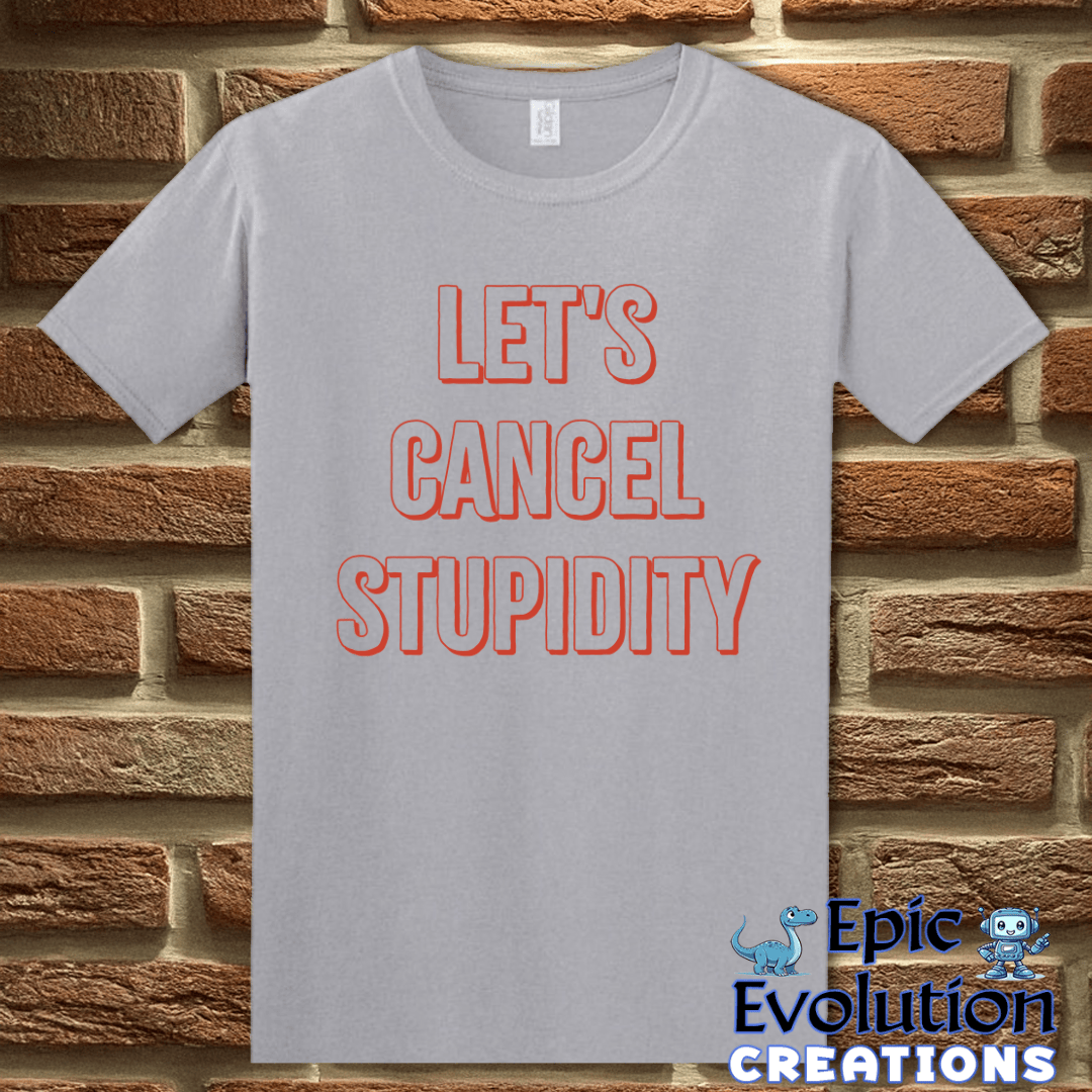 T-Shirt S / Graphite Heather Funny Stupidity Quote T Shirt for Adults Epic Evolution Creations