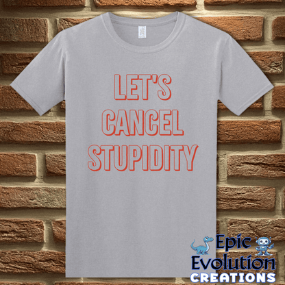 T-Shirt S / Graphite Heather Funny Stupidity Quote T Shirt for Adults Epic Evolution Creations