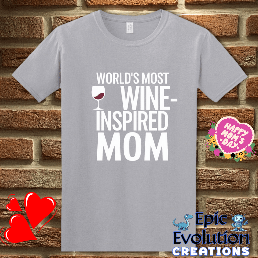 T-Shirt S / Graphite Heather Funny Wine Mom T Shirt Epic Evolution Creations