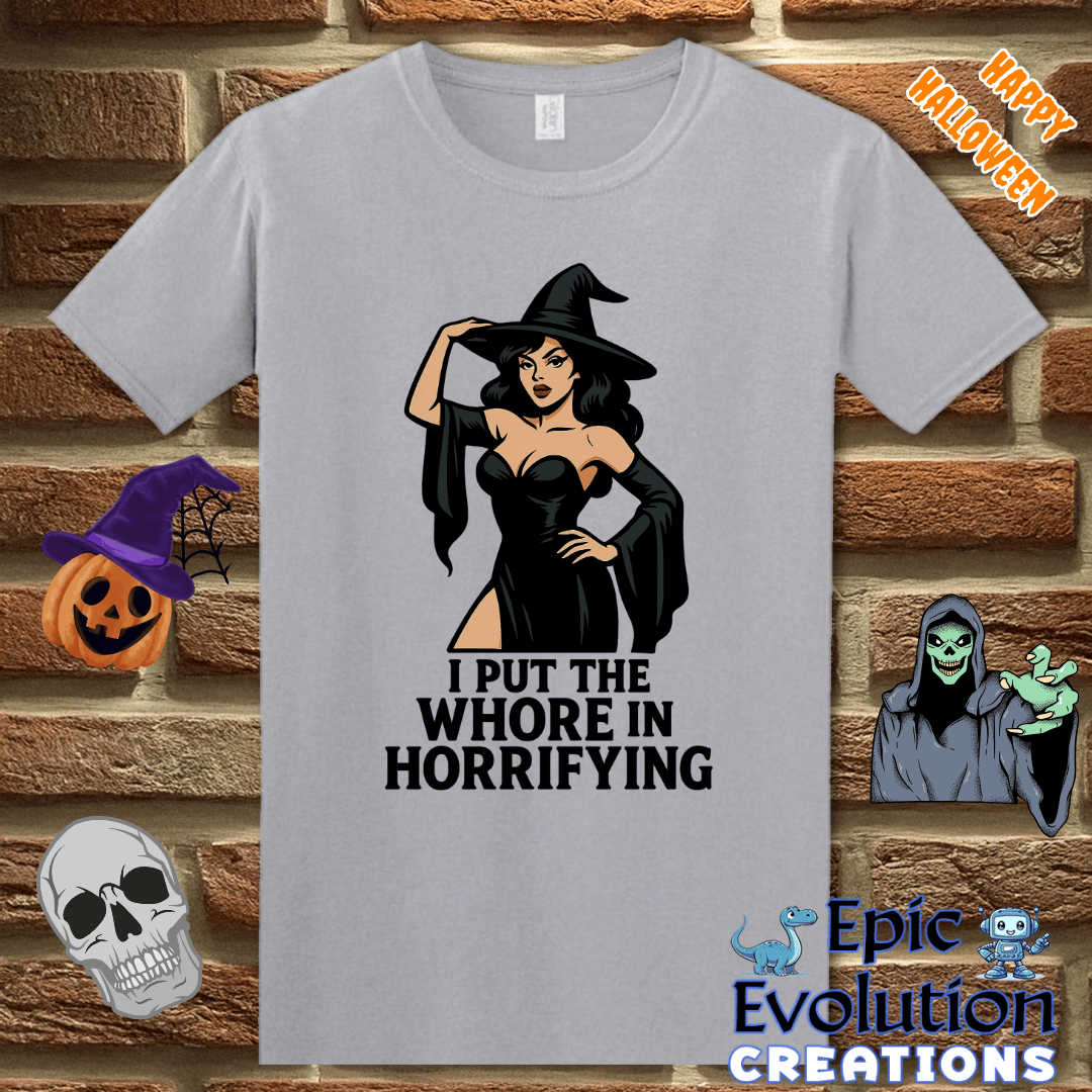 T-Shirt S / Graphite Heather 🧟‍♀️ Funny Witch Halloween Shirt for Women Epic Evolution Creations