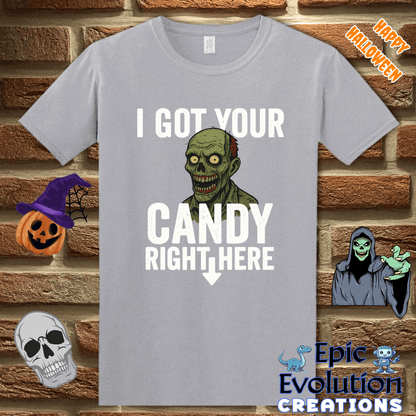 T-Shirt S / Graphite Heather I Got Your Candy Zombie Shirt Epic Evolution Creations