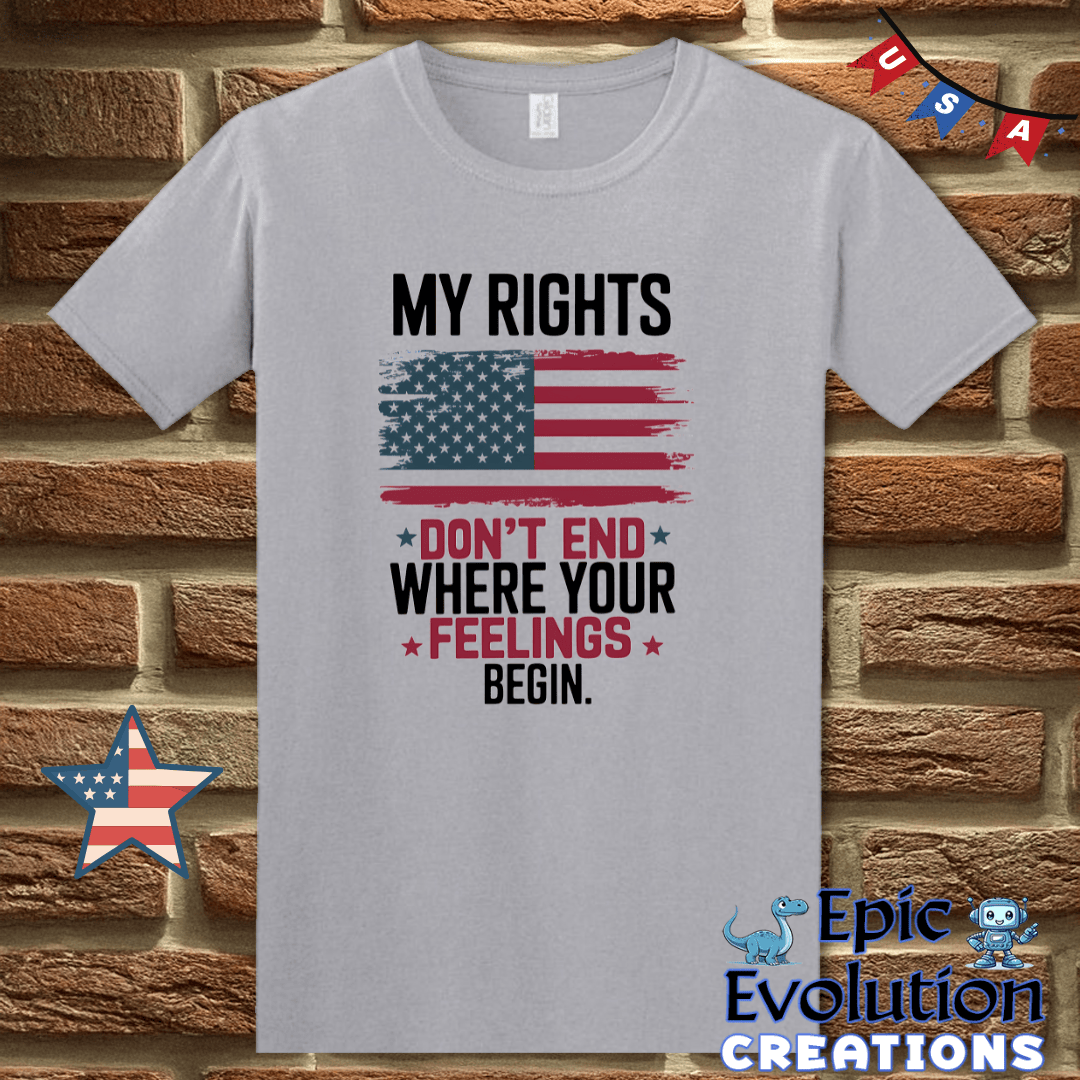 T-Shirt S / Graphite Heather My Rights Don’t End Where Your Feelings Begin Epic Evolution Creations