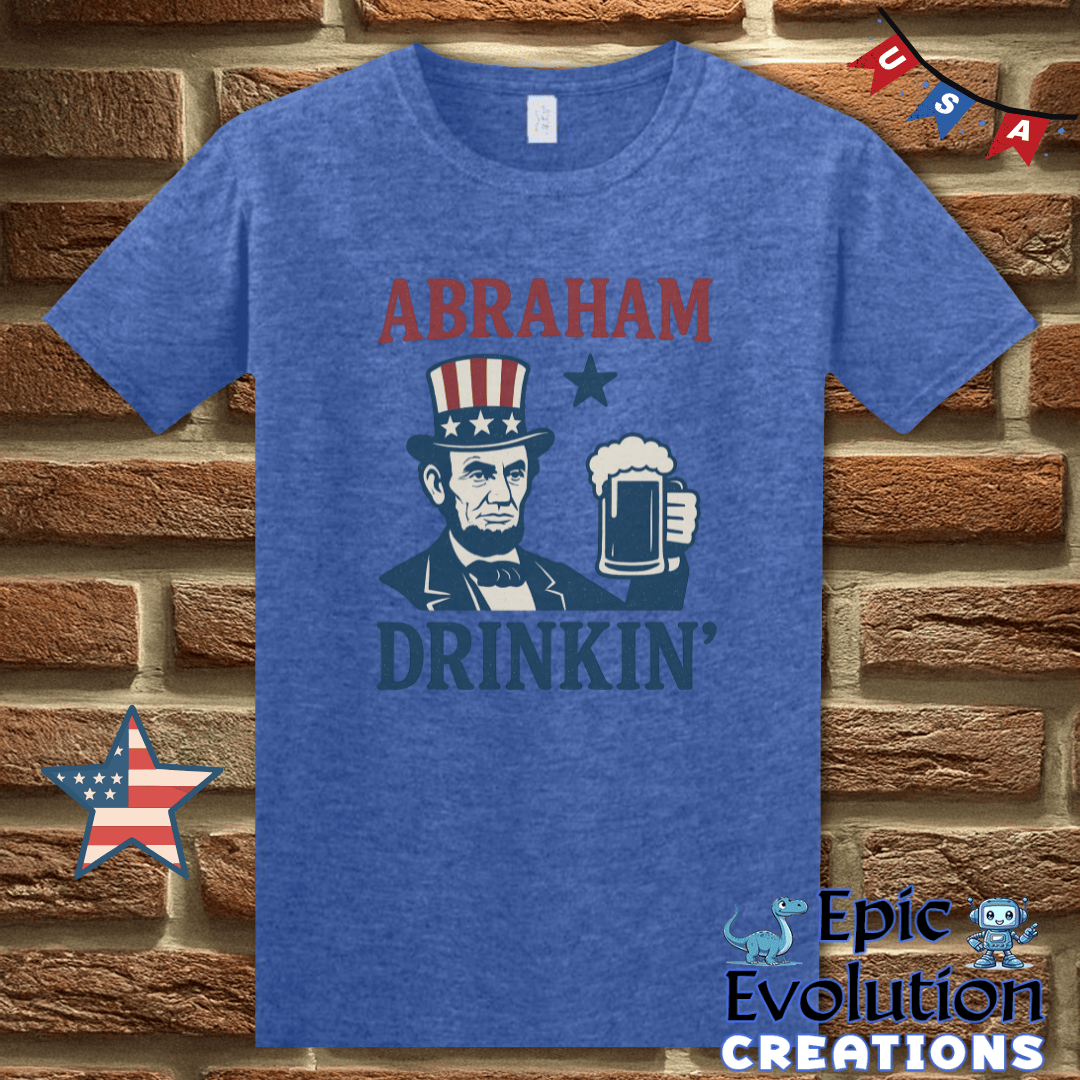 T-Shirt S / Heather Royal Funny 4th of July Shirt for Men or Women with Abraham Epic Evolution Creations
