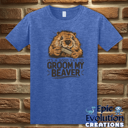 T-Shirt S / Heather Royal Funny Beaver Funny T Shirt Epic Evolution Creations