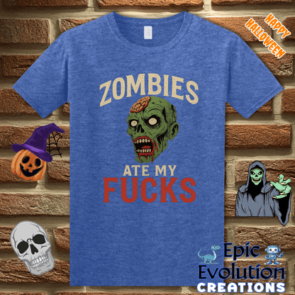 T-Shirt S / Heather Royal Funny Halloween Zombie T-Shirt Epic Evolution Creations