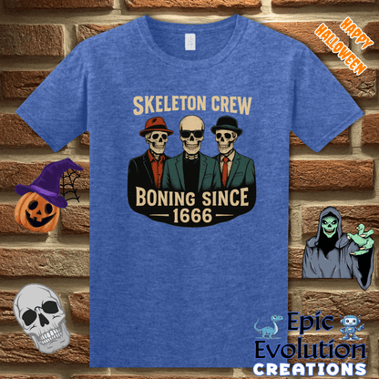 T-Shirt S / Heather Royal 💀Funny Skeleton T-Shirt for Halloween Epic Evolution Creations