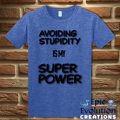 T-Shirt S / Heather Royal Funny Stupidity Quote T Shirt for Adults Epic Evolution Creations