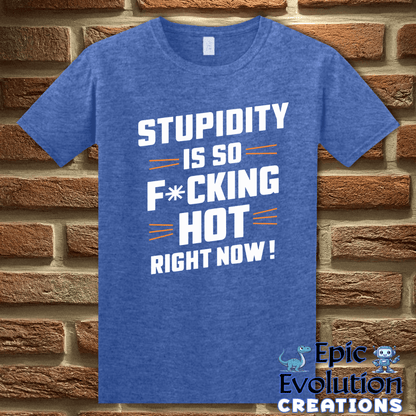 T-Shirt S / Heather Royal Funny Stupidity T Shirt Epic Evolution Creations