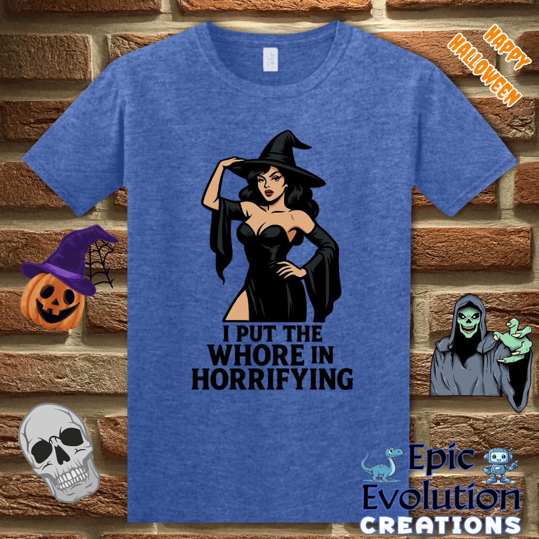 T-Shirt S / Heather Royal 🧟‍♀️ Funny Witch Halloween Shirt for Women Epic Evolution Creations
