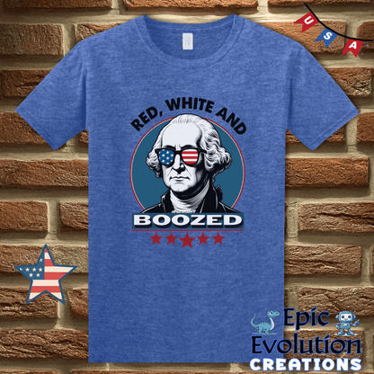 T-Shirt S / Heather Royal Red White and Boozed Funny 4th of July Shirt for Men and Women Epic Evolution Creations
